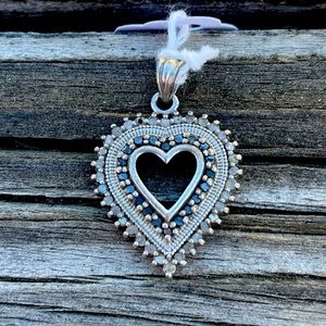 Silver Heart Pendant with Marcasites